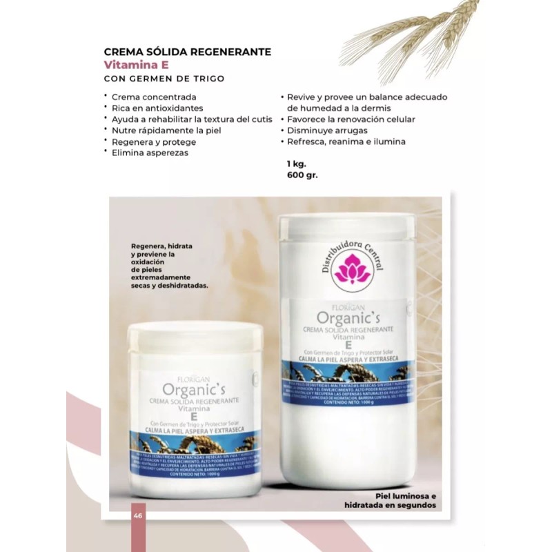 Florigan Crema Sólida Regenerante Vitamina E Florigan® 1kg.