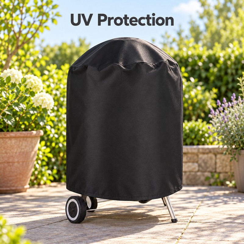 Waterproof BBQ Grill Cover, Black Oxford Fabric Outdoor Gas Grill