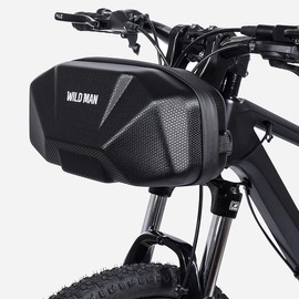 WILD MAN Quick Release 3.5L Hard Shell Rainproof Bike Handlebar Bag Scooter Handlebar Bag for Kick Scooter Folding Bike (X9)