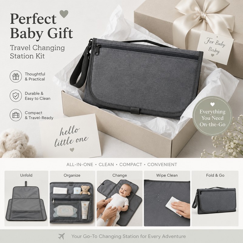 Portable Diaper Changing Pad for Travel – Waterproof Foldable Baby