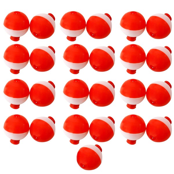 Fish WOW! 25pcs 1" Fishing Float Snap-On Round Floats Push