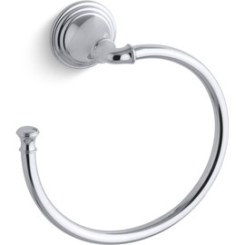 KOHLER K-10557-CP Devonshire Bathroom Towel Ring, Sleek Design, Quick Install, Tools Included, Polished Chrome