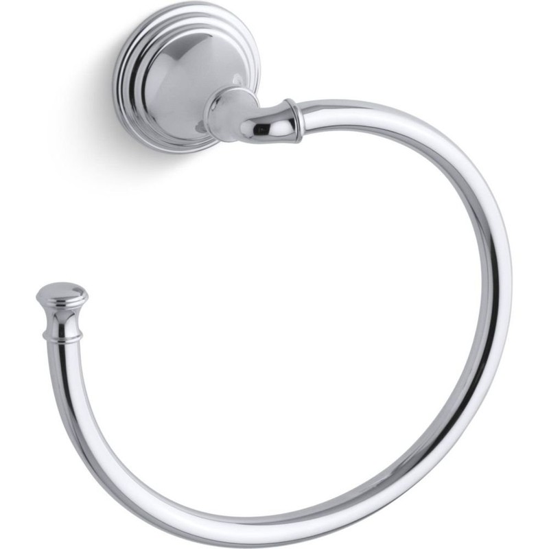 KOHLER K-10557-CP Devonshire Bathroom Towel Ring, Sleek Design, Quick Install,