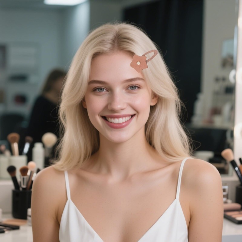 Flomiara Haarspangen mit Schleife, modische Schleife, Stoff, süße künstliche Retro-braune