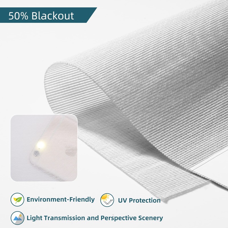 Motorized Roller Shade, Work with Homekit Thread-Enabled,Fabric Sample of 50%/70%