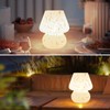 ONEWISH Mushroom Lamp Small Bedside Table Lamp-Nightstand Nightlight Dimmable Stepless,