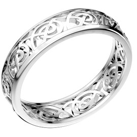 US Jewels Ladies 6mm 925 Sterling Silver Celtic Love Knot Ring, Size 7