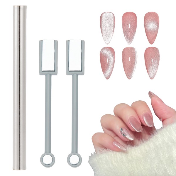 NICENEEDED 3 Pcs Cat Eye Tools for Nails, 2 Designs