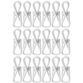Mr. Pen- PVC-Coated Utility Clips, 2 Inch, 18 Pack, White, PVC-Coated Steel Chip Bag Clips for Sealing Food, Paper Holder, Clothesline Clip for Laundry Hanging, Kitchen Bags, Clothes Pins