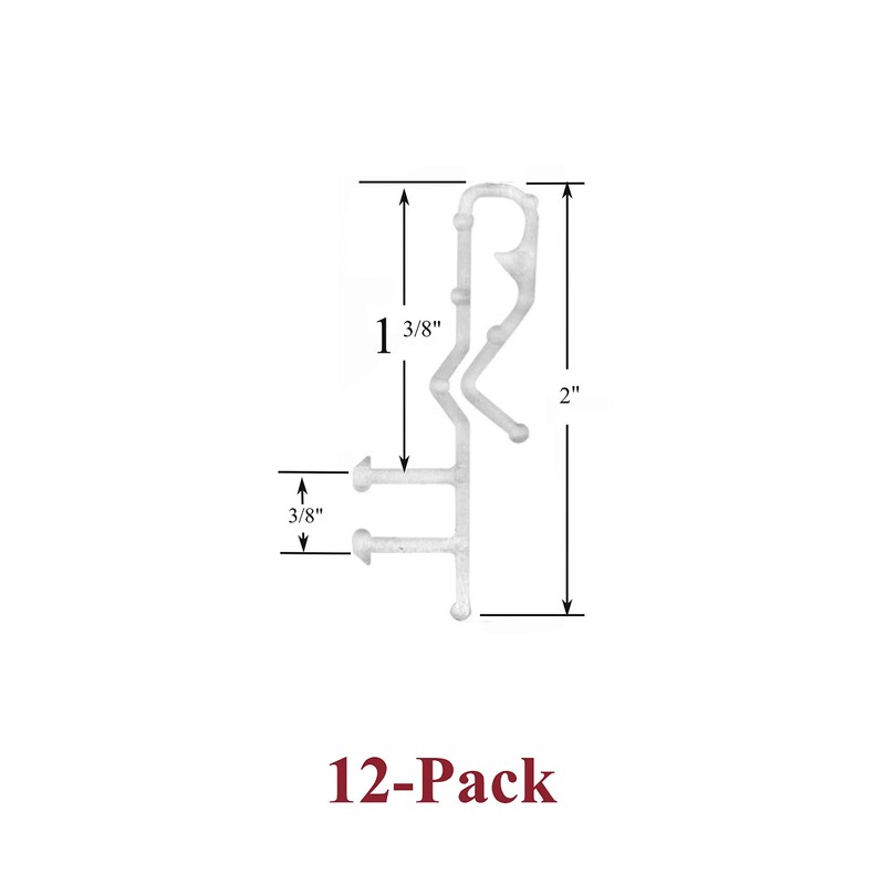 12 Pack of Hidden Channel VALANCE CLIPS for 2" WOOD