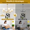 36" Gold Dining Room Chandelier (6-Light, 36-Inch), Adjustable Linear Chandelier