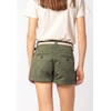 Eight2Nine Women's Chino Shorts with Braided Belt, Middle-green