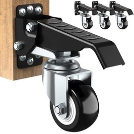 SOLEJAZZ Retractable Casters kit 720 LBS Workbench CastersAll Steel Construction Urethane Wheel Heavy Duty Work Bench Caster Wheels , Table Wheels for Workbench Furniture, 4 Casters - Models: 720lb