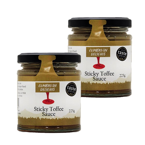 Cumbrian Delights Sticky Toffee Sauce Twin Pack, Super Sweet & Sticky, Handcrafted in the Lake District, No Flavourings, Additives & Preservatives, Nut & Gluten Free, Vegetarian 2 x 225g