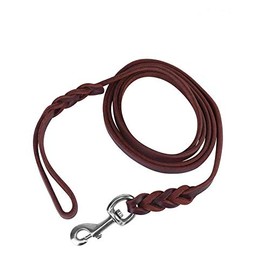 Fdit Correa de Cuero Marrón para Perros 7/6/5 Pie 3 Tipos Correa de Cuero para Caminar Entrenamiento en Marcha(1.2m)