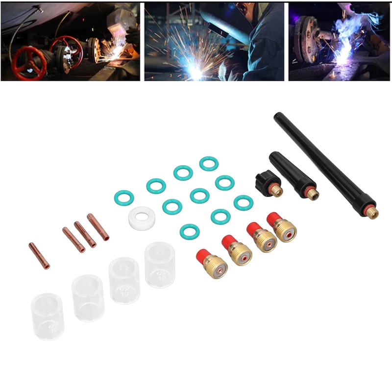 26Pcs TIG Welding Torch Tool Glass Cup Gas Lens Welding
