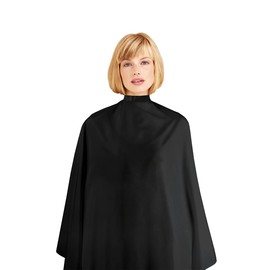 Cricket Lock Apparel Haircutting Hairstylist Cape for Clients Professional Salon Barbershop Hairdresser Cape for Women Men Adults, New Unique Lock Neck Closure Haircut Hair Color Cape, Noir, Black