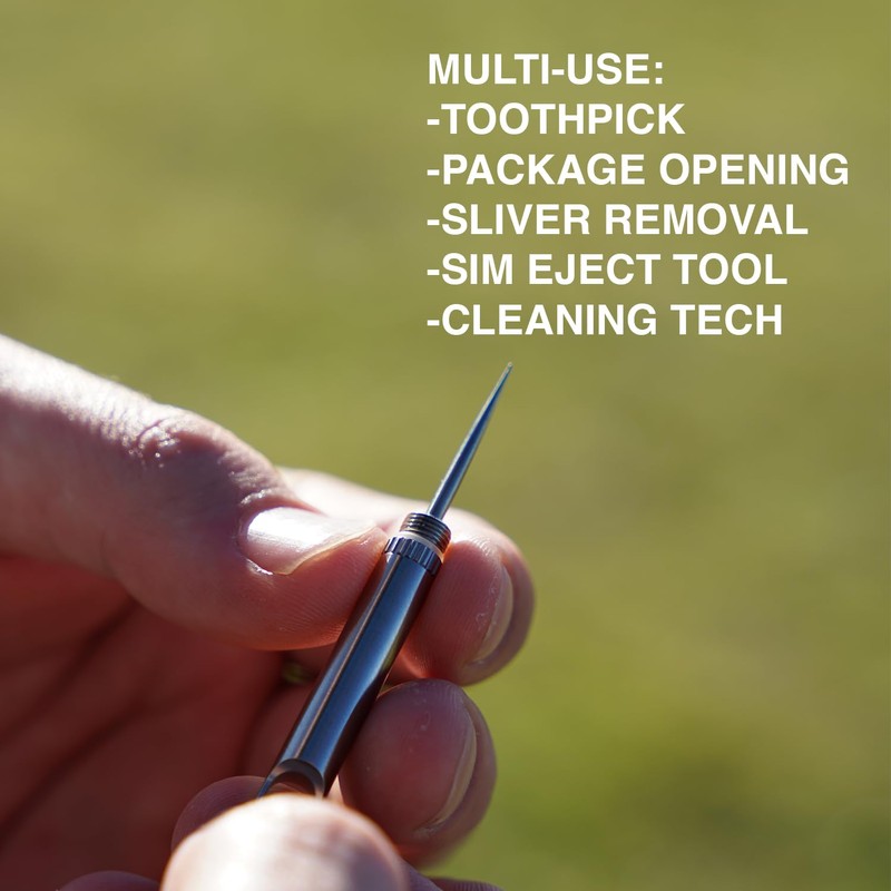 DAILYCARRYCO. TiPick Titanium Toothpick Holder - Portable Metal Travel Toothpick
