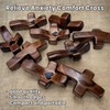 2Pcs Handcrafted Wooden Cross My Heart,Christian W/ooden Cross,Cross Fidget Wood,Wo/oden