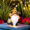 Maikall Rish Gnome Garden Statues with Solar Lights Outdoor Gnomes
