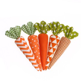 MdouLy 5 Pcs Easter Carrots Crafts Easter Decoration DIY Farmhouse Decor for Holiday Party Tray Supply Spring Garden
