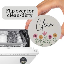 Dishwasher Magnet Clean Dirty Sign Funny, Dishwasher Sign Clean Dirty Magnetic, Clean and Dirty Dishwasher Magnet, Clean/Dirty Dishwasher Magnet, Dishwasher Magnet Flowers