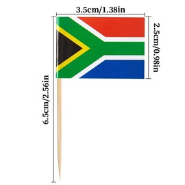 South Africa Flag South African Miniature Toothpick Flags Decorations Small Cupcake Toppers Cocktail Food Flags Decor for Independence Day Party Bar (100 Pack)