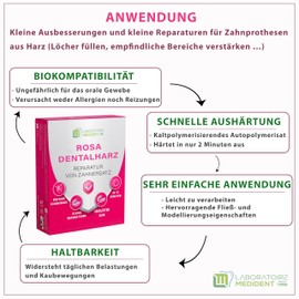 Pink dental resin - resin dental rose: the perfect solution for fast, reliable dental repairs - repair broken dentures or loosened teeth effortlessly yourself