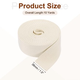 sourcing map 5 Yards Nylon Webbing Strap, 1 3/8-inch(38mm) Flat Webbing Straps Nylon Heavy Duty Webbing Strap for Luggage Strap Backpack Repairing DIY Crafting, Cream