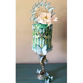 Crystal Candy Wafer-Paper Veined Butterflies, Blue