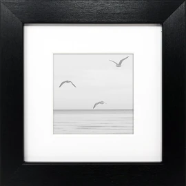 pf+a REAL GLASS 3x3" Photo Frame - Oxford Black 5x5 With Mount For 3x3 Picture Frame - Mini Photo Frame 3x3