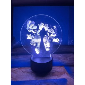 The TD Shop Mario And Luigi 3D LED Acrylic Lighted Lamp 8Colors+Remote (Show It Off)