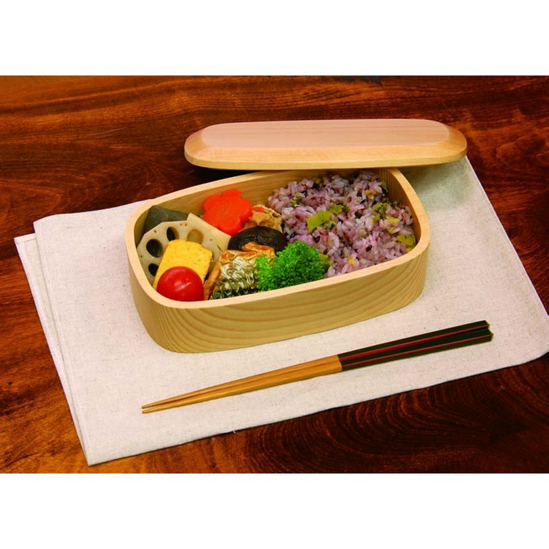 Yamako Hollow Bento Box Square 887224, Natural, 16.9 fl oz