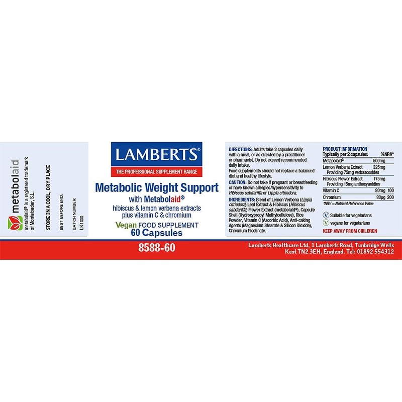 Lamberts Metabolic Weight Support Capsules – Metabolaid® Lemon Verbena &