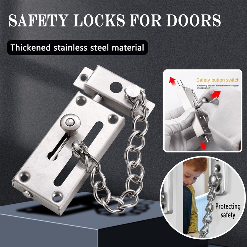 Door Chain Lock Locks Bolt Latch Guard Double Safety Security