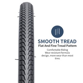 YUNSCM 2-PCS 26x1 3/8 (37-590) Bike Tires and 26X1 3/8 Heavy Duty Bike Tubes Schrader Valve with 2 Rim Strips Compatible with 26 x 1 3/8 26x1 3-8 Bike Bicycle Tires and Tubes (Y-829)