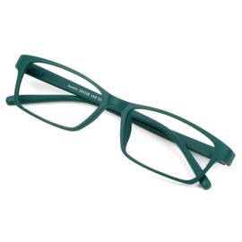 VisionGlobal Blue Light Blocking Glasses for Women, Anti Eyestrain, Computer Reading, TV Glasses, Stylish Square Frame, Anti Glare (Green, No Magnification)