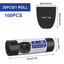 Pack of 100 Toilet Bags Black Set, 30 L Biodegradable Toilet Bag, Bag for Camping Toilets, Waterproof Separation Toilet Accessories, for Mobile Toilets, Hiking, Travel