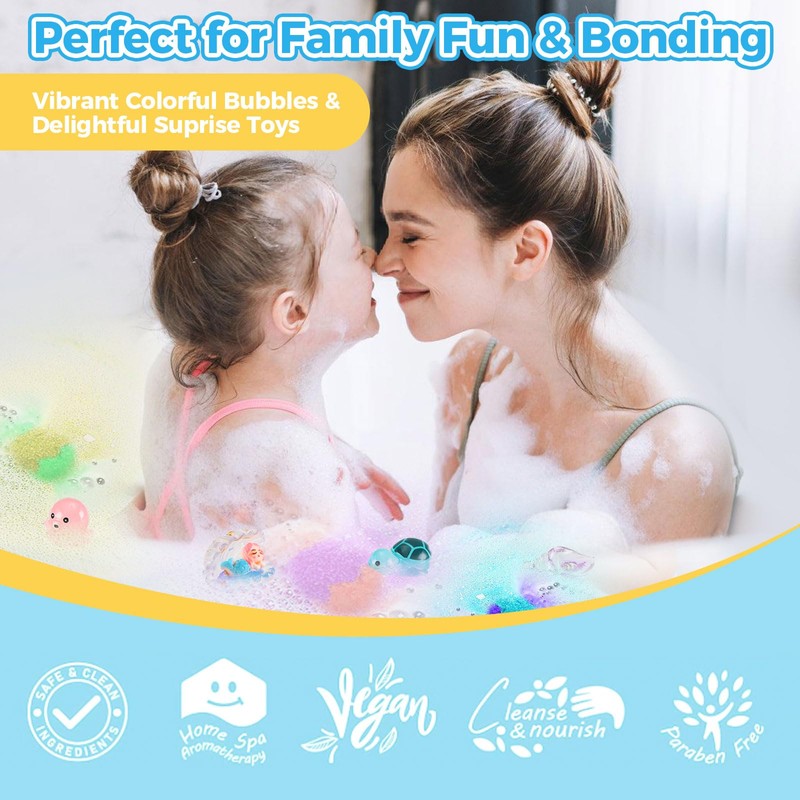 Bath Bombs for Kids, 3.5oz Large Mermaid Bath Bomb with