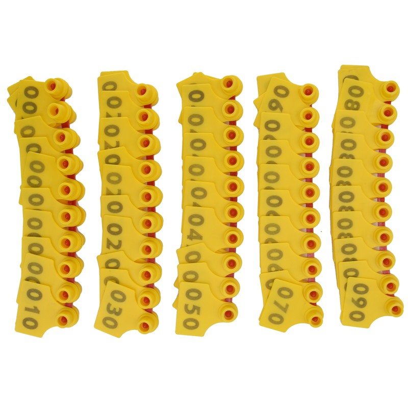 100Pcs TPU Pig Cow Ear Tag with Number 001‑100 Ear