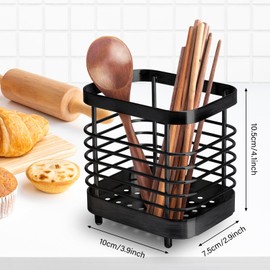 Lnopever Cutlery Holder, Stainless Steel Spoon Rack, Cutlery Drainer Cutlery Organiser for Kitchen Utensils