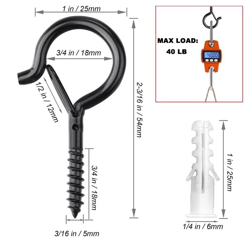 PlusRoc 60 Pack Christmas Light Hooks for Outdoor Seasonal Lighting