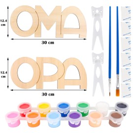 Rebundex Set of 2 Grandma and Grandpa Wooden Letters Craft Set with Acrylic Paint Grandma and Grandpa Gifts Grandma Gift Grandma Birthday Gift Grandpa Gifts for Grandma Gift Grandpa Grandson for