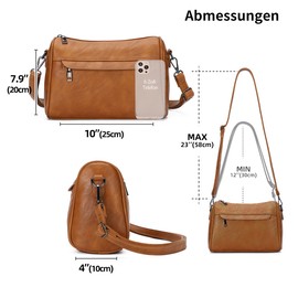 KL928 umhängetasche damen Crossbody Bag Breiter Gurt stylisch moderne Taschen PU Leder mit abnehmbarem Schultergurt