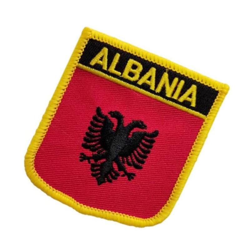 Parche bordado de la bandera internacional de Albania, parches tácticos