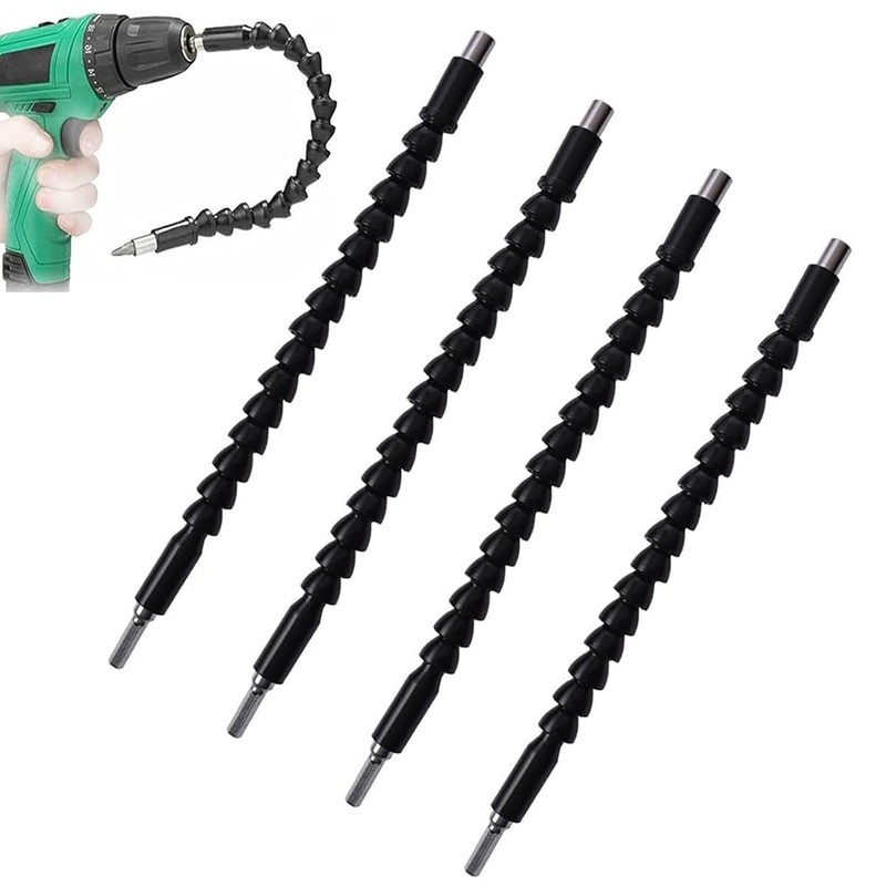 4 Pack Flexible Drill Bit Extension, 11.6 inch Superbit Screwdriver