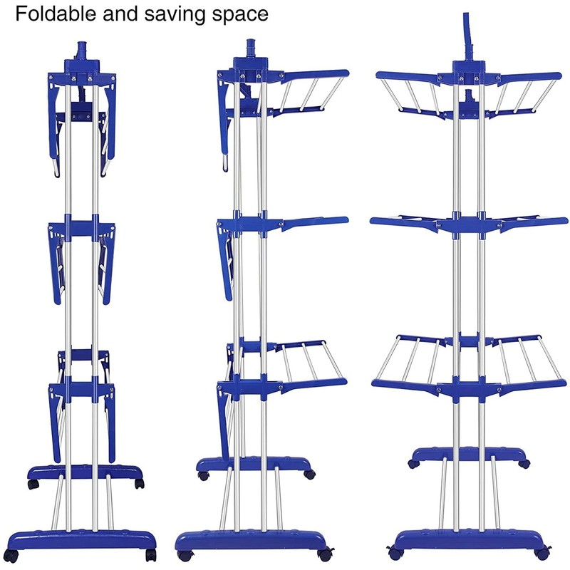 Bigzzia Clothes Drying Rack, Folding Stainless Steel Drying Rack Clothing