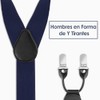 SlowTon Tirantes para Hombre con 6 Clips, Ajustable Elástico De