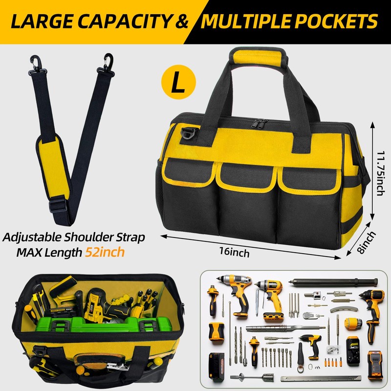 NECKORY Tool Bag, Portable Tool Box Organizer Adjustable Shoulder Strap,