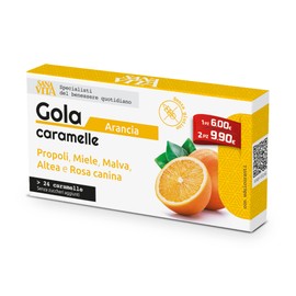 Sanavita Gola Arancia Confezione da 24 caramelle Incartate singolarmente
